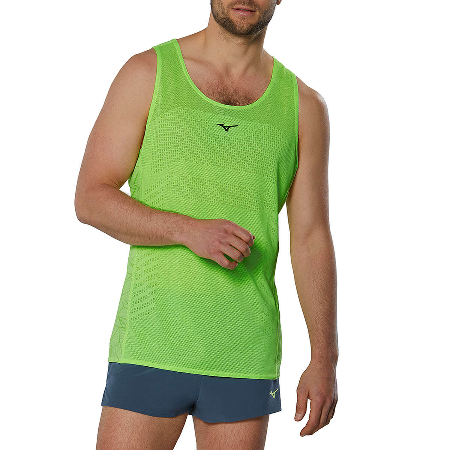 Mizuno Aero Tank беговая майка мужская зеленая