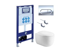 Aquatek SET Aquatek АЛЬТАИР cm-043 4в1 SET Aquatek АЛЬТАИР cm-043 4в1 (рама Aquatek INS-0000025 +крепление KKI-0000002 +кнопка KDI-0000043 +унитаз AQ1980-00 +тонкое сиденье с механиз) фото