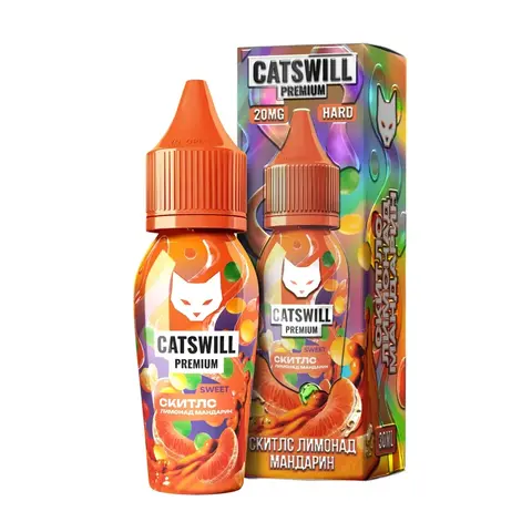 Жидкость CATSWILL PREMIUM SWEET Salt 2% STRONG 30 ml - СКИТЛС ЛИМОНАД МАНДАРИН