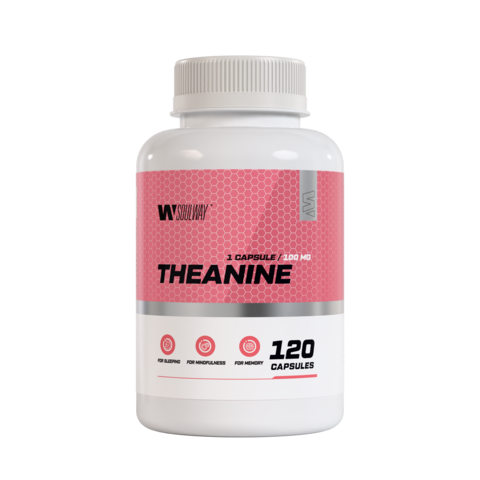 Теанин, Л теанин, L-theanine 100 мг 120 капсул, для сосудов, мозга
