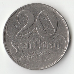 Монета 20 сантим 1922 года.