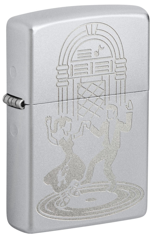 Зажигалка Zippo Vintage Dance с покрытием Satin Chrome, латунь/сталь