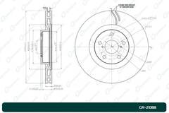 Диск тормозной вентилируемый G-brake  GR-21088 левый