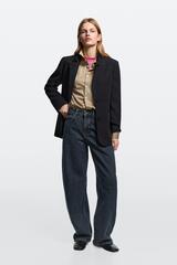 Massimo Dutti Джинсы средней посадки с зауженным кроем, темно-синий