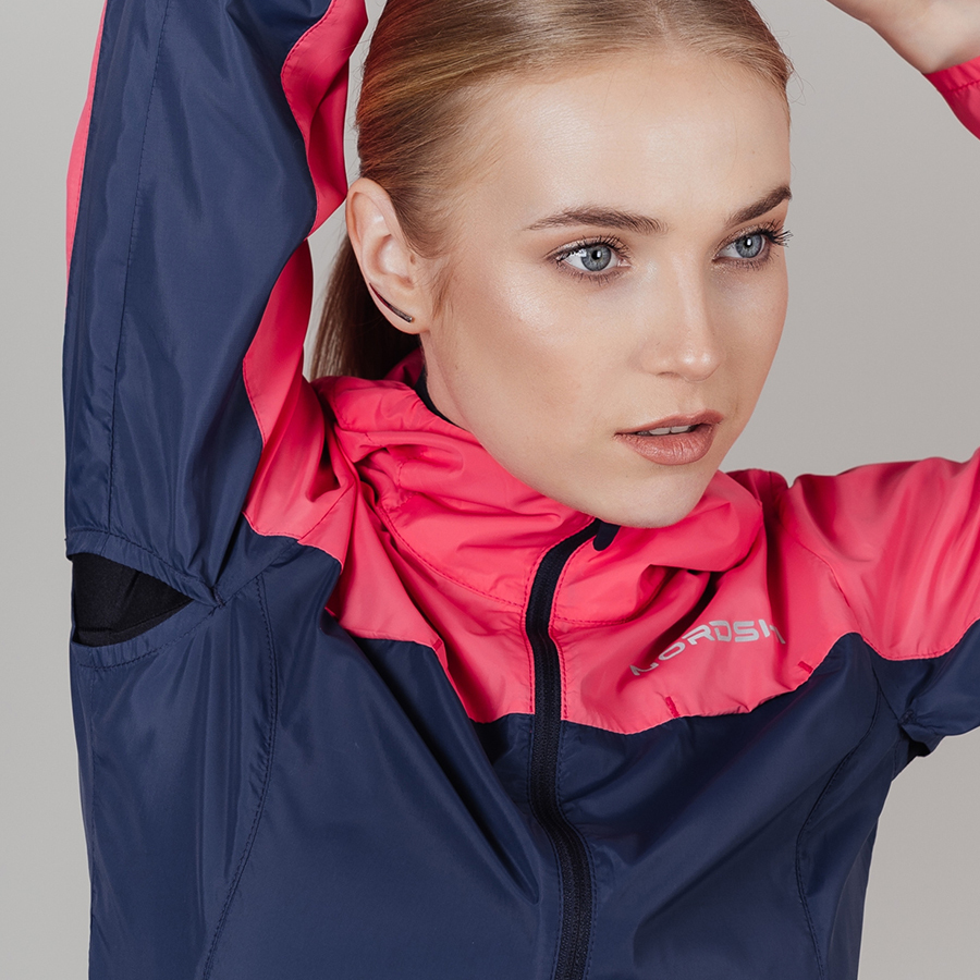 Nordski Rain ветровка беговая женская coral-navy - 7