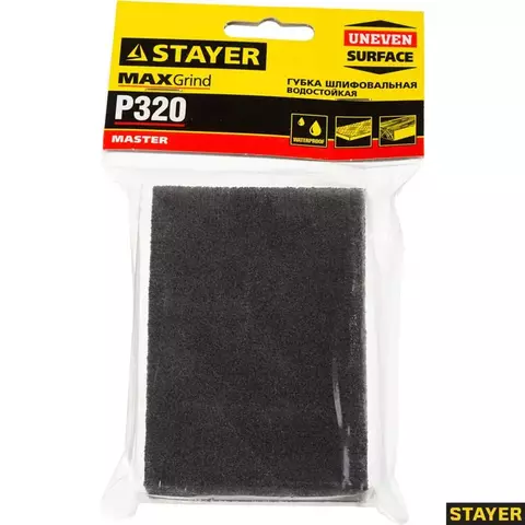 STAYER Р320, 100 х 68 х 26 мм, четырехсторонняя, шлифовальная губка (3560-4)