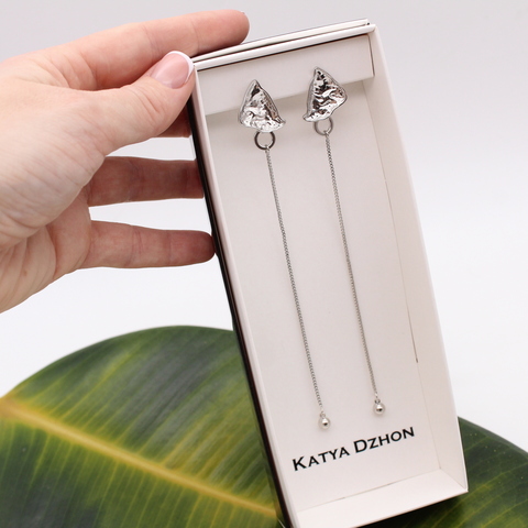 Серьги-цепочки Katya Dzhon Jadore silver