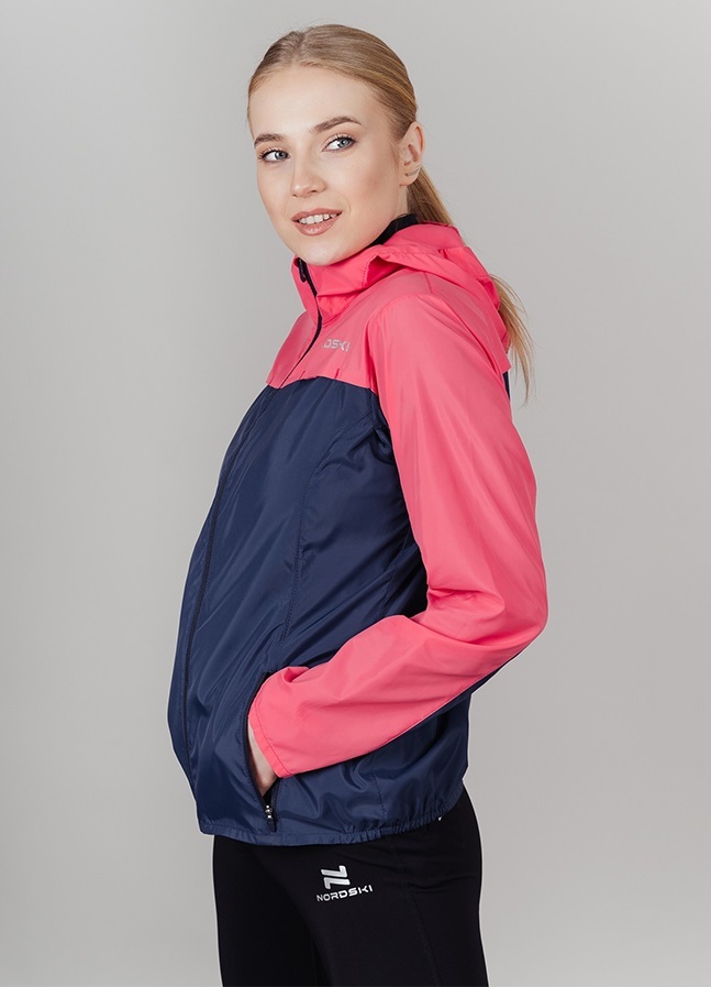 Nordski Rain ветровка беговая женская coral-navy - 3