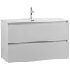 BelBagno UNO-1200-2C-SO-BO База под раковину подвесная с фрезерованными ручками по всей длине фасада с двумя выкатн. ящ., Bianco Opaco, 1200x455x608