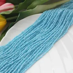 Цирконий кубический (фианит) граненый, голубой, 3 мм нить, К176