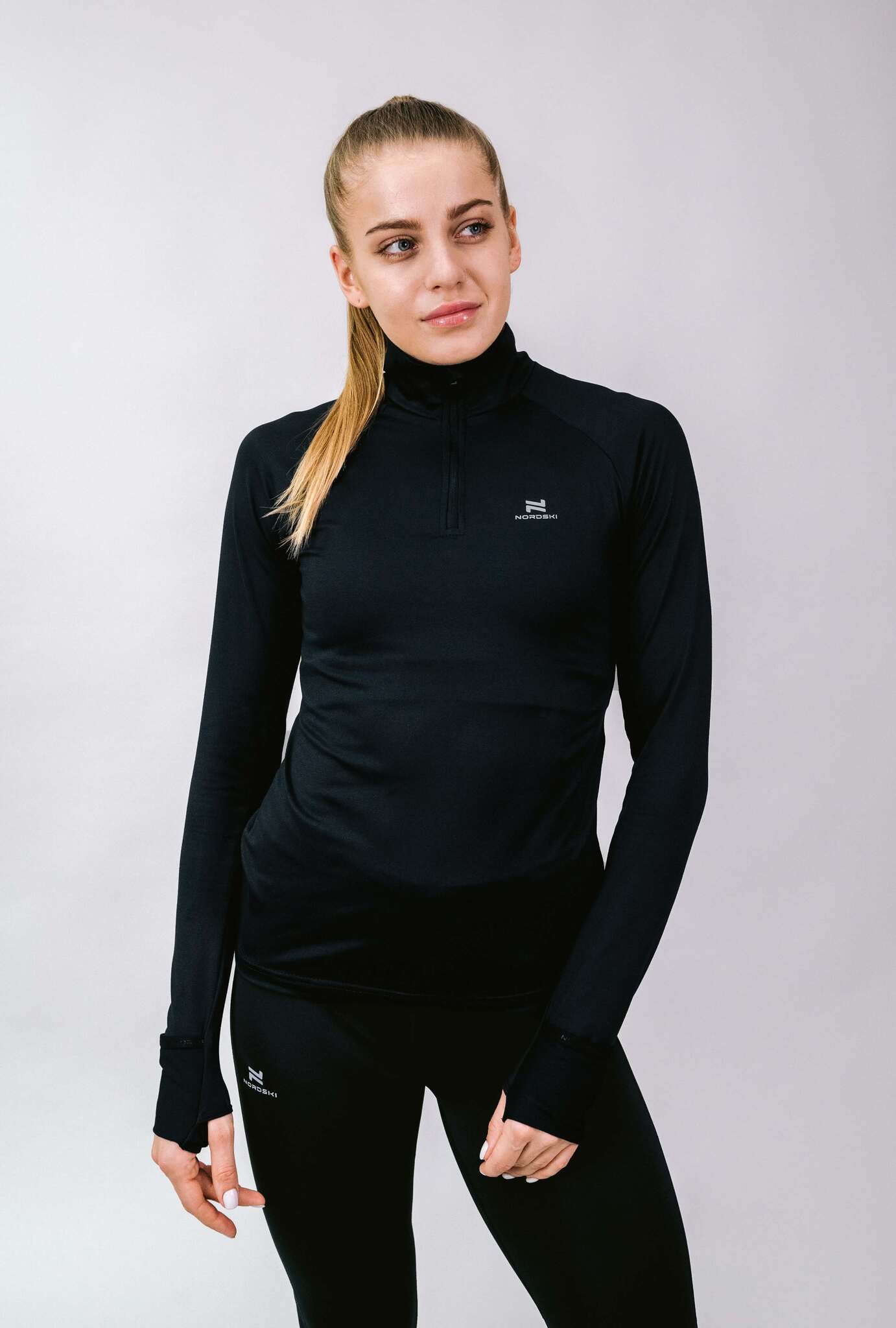 Женский комплект для тренировок Nordski Pro total black - 2