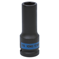 KING TONY (443515M) Головка торцевая ударная глубокая шестигранная 1/2", 15 мм