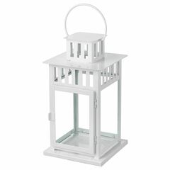 Подсвечник фонарь IKEA BORRBY (БОРБЮ), Белый, Металл, 28 см