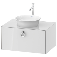 Duravit White Tulip WT498008585 Тумбочка подвесная, 408x800x550 мм, 2 ящика с ручкой, цвет: белый высокоглянцевый фото