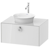 Duravit White Tulip WT498008585 Тумбочка подвесная, 408x800x550 мм, 2 ящика с ручкой, цвет: белый высокоглянцевый