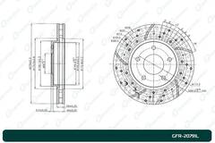 Диск тормозной перфорированный вентилируемый G-brake GFR-20791L левый