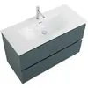 BelBagno UNO-1200-2C-SO-AO База под раковину подвесная с фрезерованными ручками по всей длине фасада с двумя выкатн. ящ., Голубой Матовый, 1200x455x608
