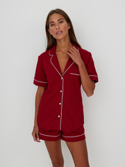 Английская женская пижама Ihomewear с шортами Бордо