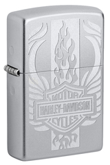 Фото Зажигалка ZIPPO Harley-Davidson® c покрытием Satin Chrome™, латунь/сталь