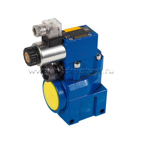 Фото DBW10BG2-5X/200CG24N9K4 - Предохранительный клапан Ду10 с давлением настройки до 200 бар, управление - X и Y - внутренние с разгрузкой B = открыт с электроуправлением G24