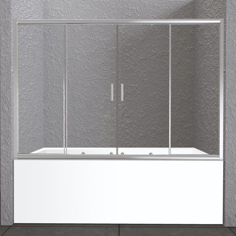BelBagno Unique UNIQUE-VF-2-150/180-140-P-CR Душевая шторка на ванну, цвет: хром