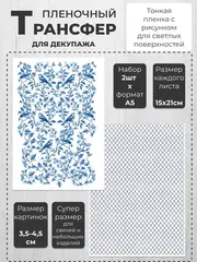 Декупажный пленочный трансфер переводной рисунок 2шт.