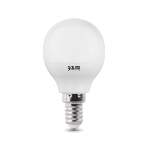Лампа светодиодная LED 6 Вт 450 лм 4100К шар P45 нейтральный E14 AC 220В Elementary 53126 GAUSS