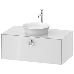 Duravit White Tulip WT498108585 Тумбочка подвесная, 408x1000x550 мм, 1 ящик с ручкой, цвет: белый высокоглянцевый фото