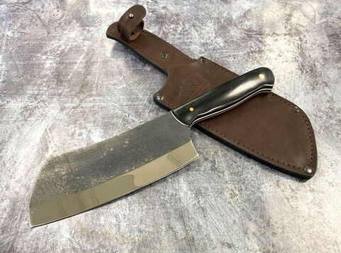 Кухонная тяпка-2, сталь N690, рукоять G10 (глянцевая рукоять)