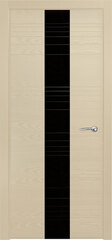 Межкомнатная дверь V-VI / Цвет Капучино / Остекление "Лакобель черное" / Двери Верда