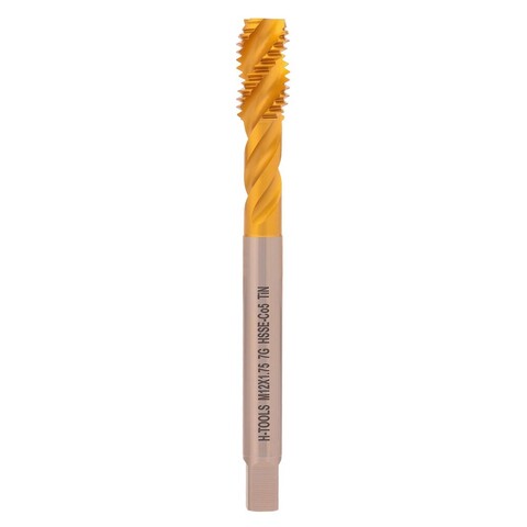 Метчик М12х1,75 (Машинный, винт.) DIN376 HSSE-TiN 7g C/2-3P R45 110мм a=7,0 H-Tools 515X01-D2-0120