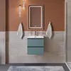 BelBagno KRAFT 39-500/390-2C-SO-AO База под раковину подвесная с фрезерованными ручками по всей длине фасада с 2 выкатн. ящ.,Голубой Мат.,500x395x500