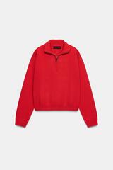 ZARA СВИТЕР С ЗАСТЕЖКОЙ-МОЛНИЕЙ, КРАСНЫЙ