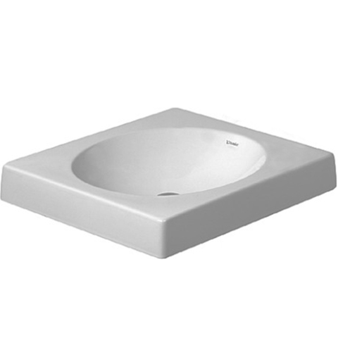 Duravit Architec 320500000 Раковина шлифованный вариант, без перелива, с плоскостью под смес., включая крепление,без отв. под смес., 500x500мм, цвет: белый