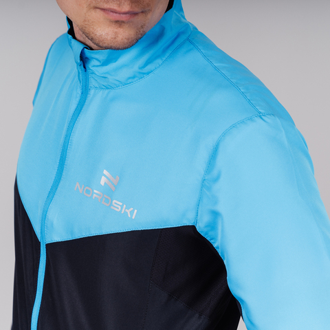 Nordski Sport куртка для бега мужская light blue-black
