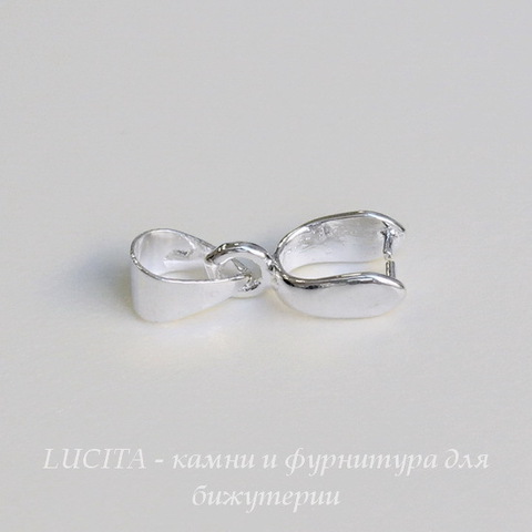 Держатель кулона - петелька 10х6х3 мм (цвет - серебро)