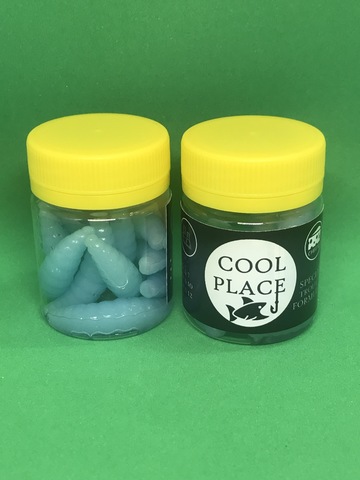 Форелевая силиконовая приманка COOL PLACE MAGGOT 1.6  цвет GLOW ( ГОЛУБОЕ СВЕЧЕНИЕ) СЫР