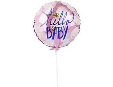 Шар F Мини-фигура, Круг Hello Baby Малышка, 9''/23 см, 5 шт.