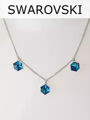 Колье Миражи с синими кристаллами-хамелеонами Swarovski