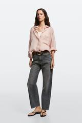 Massimo Dutti Джинсы прямого кроя с высокой талией, серый