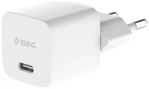 Зарядное устройство TTEC SmartCharger GAN 30W USB-C PD Travel Fast Charger с каб USB-C/Lightning 1,5м, белый