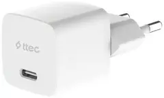 Зарядное устройство TTEC SmartCharger GAN 30W USB-C PD Travel Fast Charger с каб USB-C/Lightning 1,5м, белый