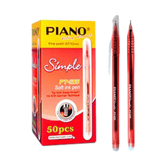 
          Ручка шариковая, масляная, Piano, красные чернила, красный корпус, 50 шт