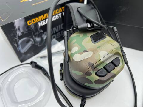 ”COMMUNICATION HEADSET V” Активные тактические наушники для стрельбы / съёмный микрофон (гарнитура), с активным шумоподавлением.