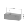 Duravit White Tulip WT4982R8585 Тумбочка подвесная, 408x1300x550 мм, 1 ящик с ручкой, цвет: белый высокоглянцевый