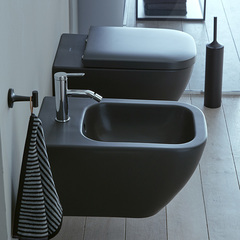 Duravit Happy D.2 2258151300 Биде подвесное 355x540мм, с переливом 1 отв для смес. , цвет: антрацит матовый фото