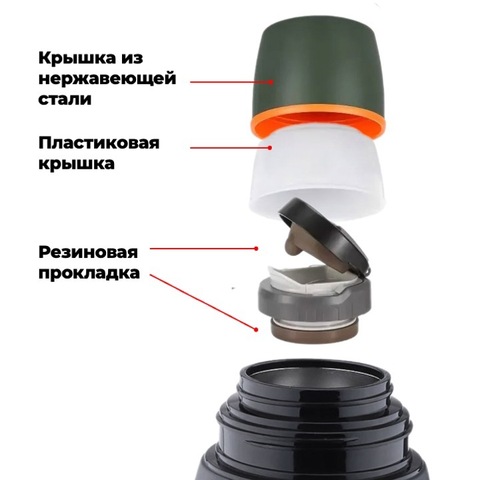Картинка термос Dkadi KD938-2.5 Green - 6