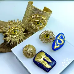 73124- Серьги ассиметричные Schiaparelli с подвесками с голубой и синей эмалью