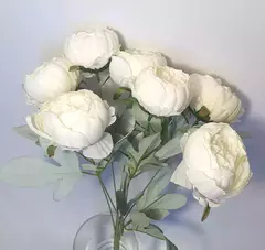 №2 Пионы искусственные крупные БЕЛЫЕ, евро букет 7 голов, 45 см.