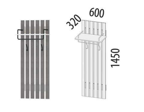 Денвер-400 (DaVita) 400.24 Панель с крючками настенная